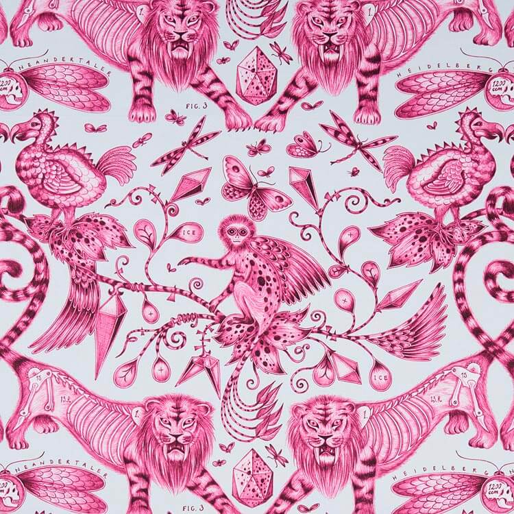 clarke and clarke,extinct,animalia,magenta,made to measure curtains,made to measure blinds,curtains online,blinds online,blackout curtains,blackout blinds,fabric shop,bespoke curtains,bespoke blinds,curtains online,blinds online,made to measure roman blin
