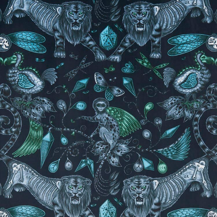 clarke and clarke,extinct velvet,animalia,navy,made to measure curtains,made to measure blinds,curtains online,blinds online,blackout curtains,blackout blinds,fabric shop,bespoke curtains,bespoke blinds,curtains online,blinds online,made to measure roman 
